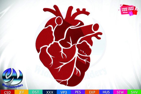 Anatomical Heart Embroidery Design Review