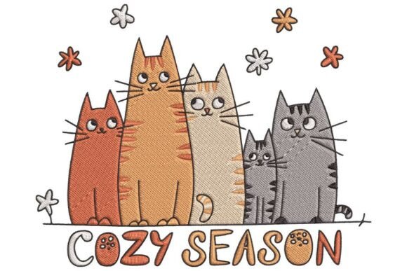 Cozy Season Tabby Cats Embroidery Design Review