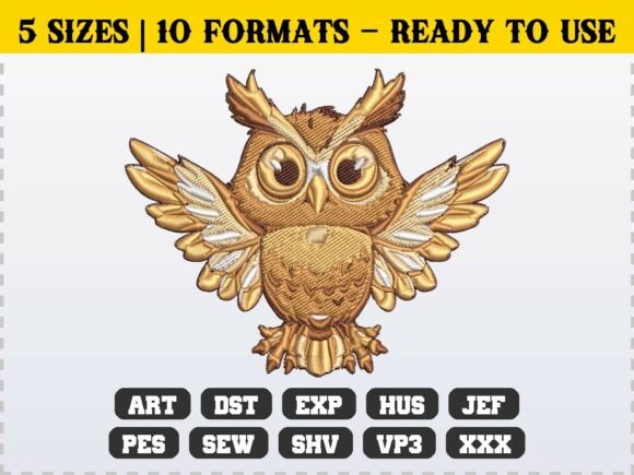 Cute Owl Embroidery Design File for Handmade Gifts