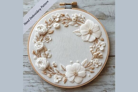 Hand Embroidery Floral Wedding Wreath 07 Review