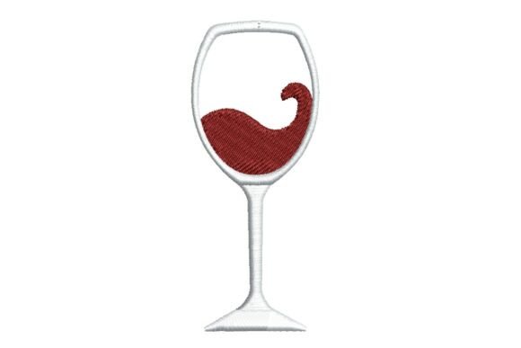 Swirling Red Wine Glass Embroidery Design Review