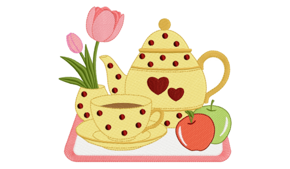 Teapot and Cup Machine Embroidery Review