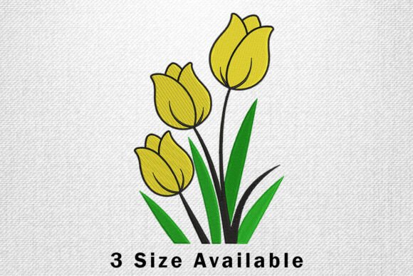 Yellow Tulip Trio Embroidery Design Review